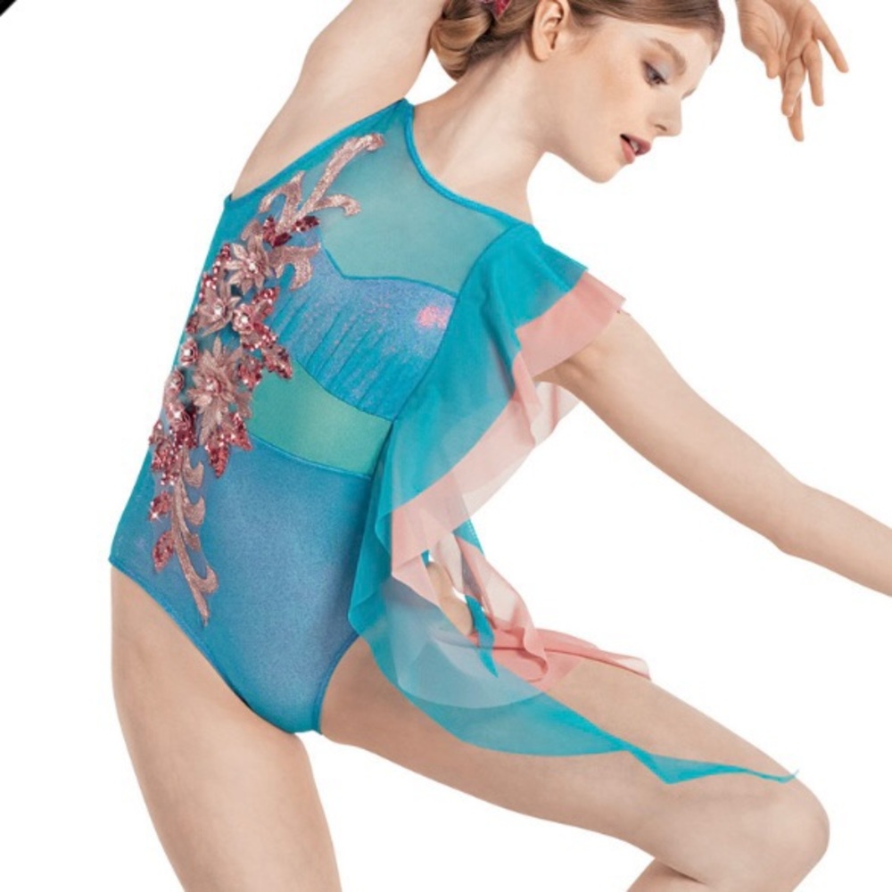 Revolution Blue & Pink Rhinestoned Bodysuit